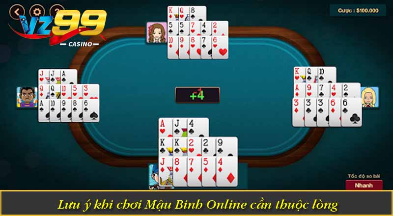 Lưu ý khi chơi Mậu Binh Online cần thuộc lòng